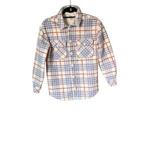 Hanna Andersson Kids Fleece Plaid Button Down Shacket Jacket 12